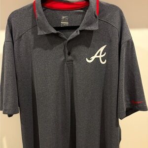 Nike Men's Dark Gray Atlanta Braves Polo